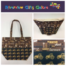Large Tote Bag - Farmers Fighting Spirit - Words and Tractors